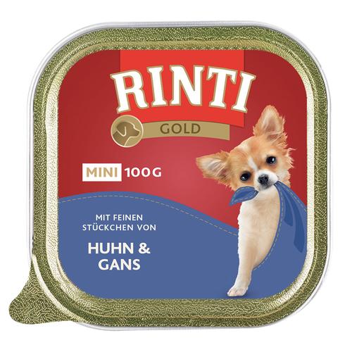 24 x 100g Mini Gold Huhn & Gans Rinti Hundefutter nass
