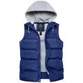 Wantdo Men's Lightweight Winter Gilets Outdoor Windproof Vest Cotton Padded Gilets Hooded Sleeveless Vest Sapphire Blue S