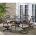 Astoria Grand Ricard Round 6 - Person 60" Long Aluminum Outdoor Dining Set w/ Cushions Metal in Brown | Wayfair C759D41E65914116A259FB533CED5EBD