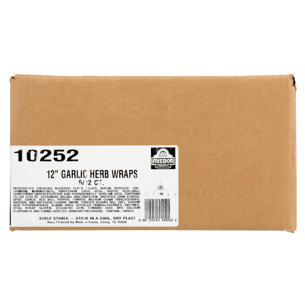 Mission 12" Garlic Herb Tortillas - 72/Case