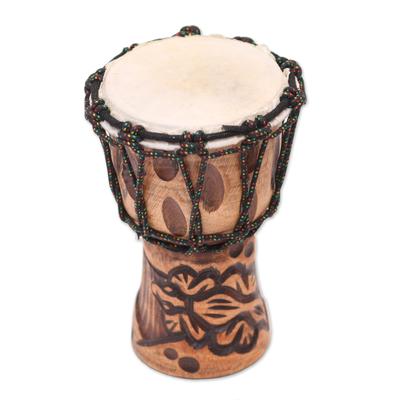 Gecko Tune,'Mahogany Mini Djembe Drum Handmade in Bali'