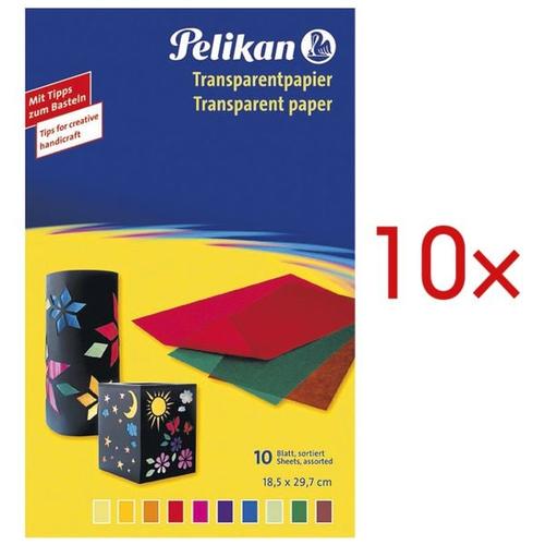 10 Pack Transparentpapier transparent, Pelikan, 18.5x29.7 cm