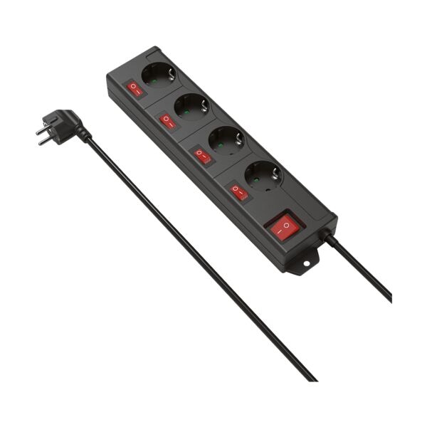 Hama 4-fach Steckdosenleiste »4+1« schwarz, 33x5x7.5 cm Image