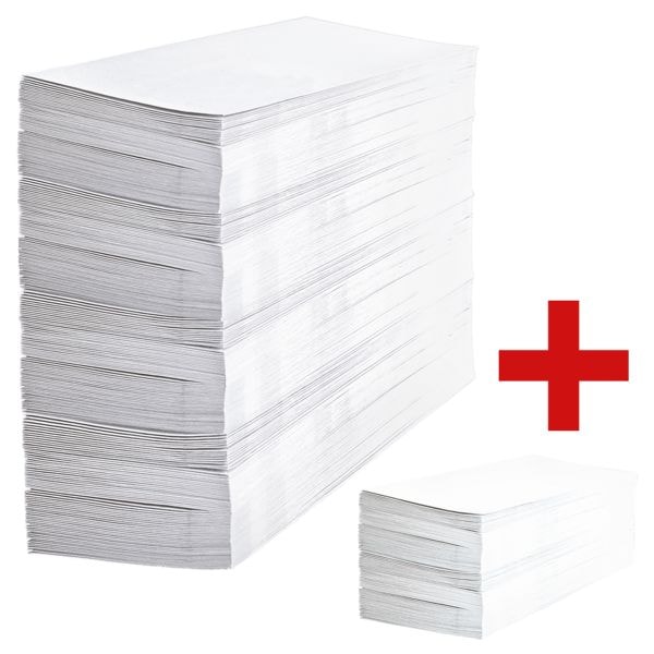 OTTO Office 1000er-Pack Briefumschläge DL ohne Fenster mit Haftklebung inkl. 500er-Pack Brie weiß, 22x11 cm