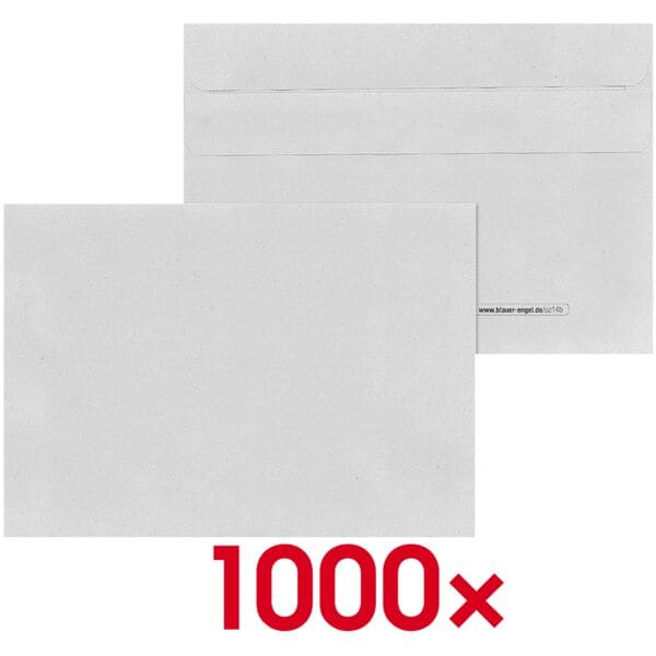 Mailmedia Briefumschläge C6 ohne Fenster mit Selbstklebung - 1000 Stück grau, 16.2x11.4 cm