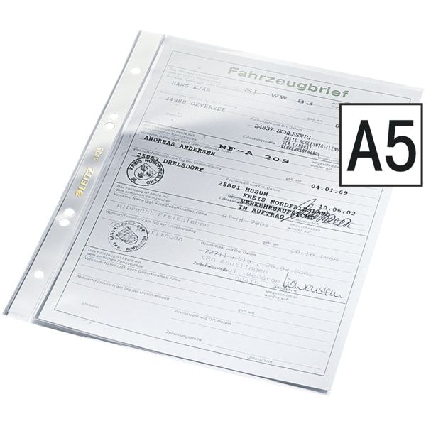 Leitz Prospekthüllen »Super Premium 4735« A5 glasklar - 100 Stück transparent, 17x22 cm Image
