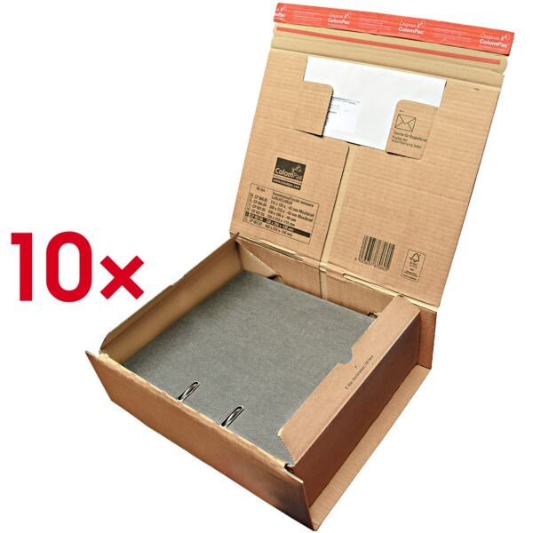 Colompac Paket-Versandkartons 33,0/29,0/12,0 cm - 10 Stück braun, 38.5x13x31.5 cm Image