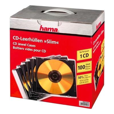 Hama CD/DVD/Blu-ray-Leerhüllen »Slimline« - 100er-Set transparent, 12.5x14.2x0.52 cm Image