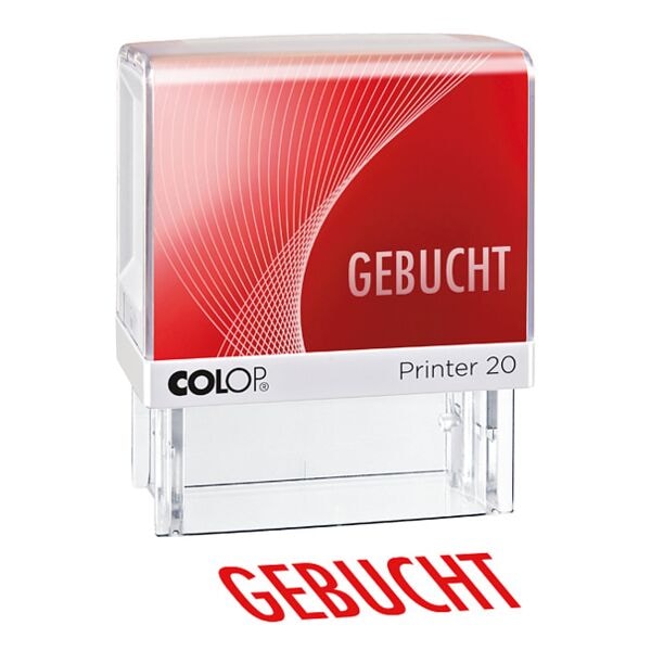 Colop Textstempel »Printer 20/L Gebucht« rot, 5.8x7x3 cm Image