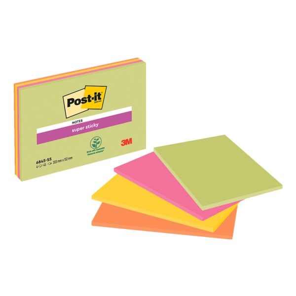 Post-it Super Sticky Moderations-Haftnotizblock »Meeting Notes XXXL« 203 x 152 mm, 4 Stück grün Image