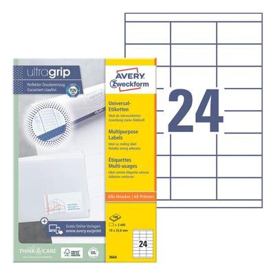 Avery Zweckform 2400er-Pack Universal Klebeetiketten »3664« weiß Image
