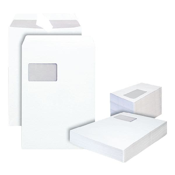 Steinmetz Maxi-Set »Versand« DL + C4 mit Fenster haftklebend - 1000 + 250 Stück weiß, 22x11 cm