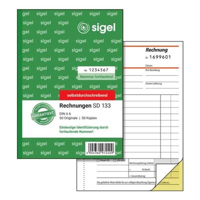 Sigel Formularbuch »Rechnung« SD133 gelb, 14.8x10.5 cm Image
