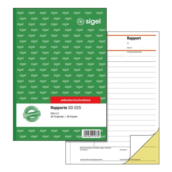 Sigel Formularbuch »Rapport« SD025 gelb, 14.8x21 cm Image