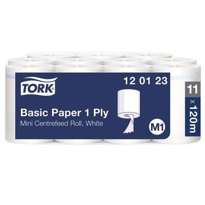 Tork 11 Endlosrollen Papierhandtücher 1-lagig (weiß, unperforiert, 21,5 cm x 120 m) weiß, 21.5 cm