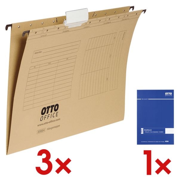 OTTO Office 3 Pack Hängemappen inkl. 1x Briefblock braun Image