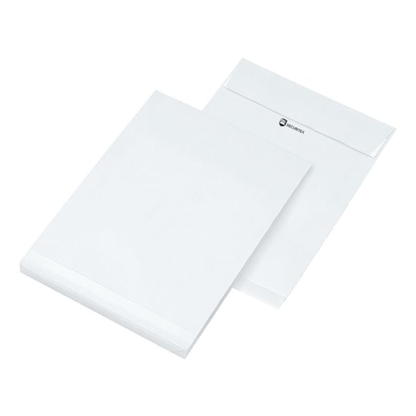 Mailmedia 25 Faltentaschen B4 ohne Fenster weiß, 35.3x25 cm