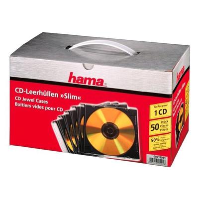 CD/DVD/Blu-ray-Leerhüllen »Slimline« - 50er-Set transparent, Hama, 12.5x14.2x0.52 cm