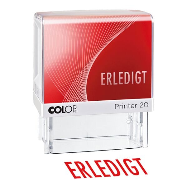 Colop Textstempel »Printer 20/L Erledigt« rot, 5.8x7x3 cm Image