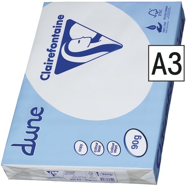 Clairefontaine Multifunktionales Druckerpapier »Dune« A3/90 g (weiß mit Cremefärbung) weiß Image
