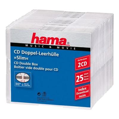 CD/DVD/Blu-ray-Doppelhüllen »Slimline« transparent, Hama, 12.5x14.2x0.52 cm