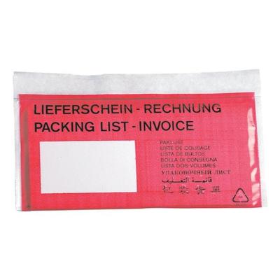 Dokumenten- & Lieferscheintaschen signalrot DIN Lang 1000 Stück rot, OTTO Office, 22x11 cm