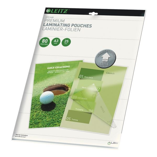 Leitz Laminierfolien iLAM Pouch A3 25 Stück 80 mic transparent, 30.3x42.6 cm Image