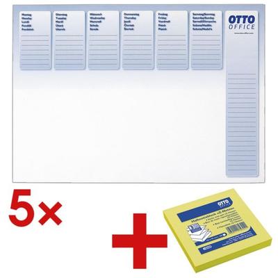 OTTO Office 5er-Pack Schreibunterlagen 30 Blatt inkl. Haftnotizblock »Z-Notes« 100 Blatt weiß
