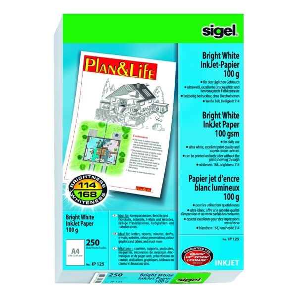 Sigel InkJet-Papier »Bright White« IP125 weiß