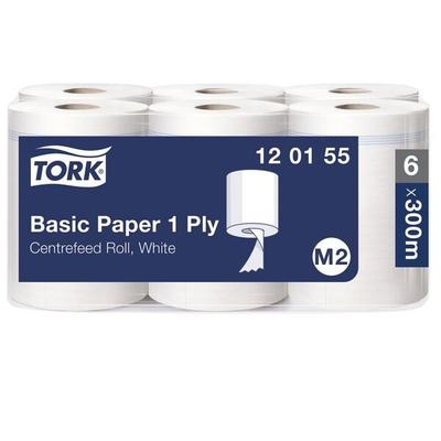 Tork 6 Endlosrollen weiße Papierhandtücher 1-lagig (weiß, unperforiert, 20 cm x 300 m weiß, 20 cm