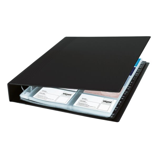 Sigel Visitenkartenmappe mit Ringmechanik VZ301 schwarz, 32.5x5.3x27 cm Image