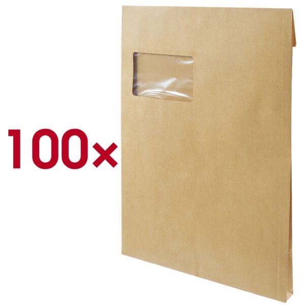 Mailmedia Faltentaschen mit Steh-/Klotzboden braun, 32.4x22.9 cm