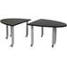 Set of 2 Half Oval Mobile Modular Conference Tables