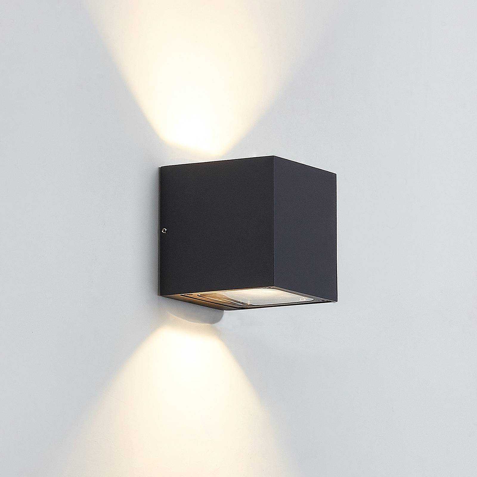 LED Aussenwandleuchte Merjem Lucande, alu / grau / zink, Aluminium, Modern, LED Wandleuchte außen