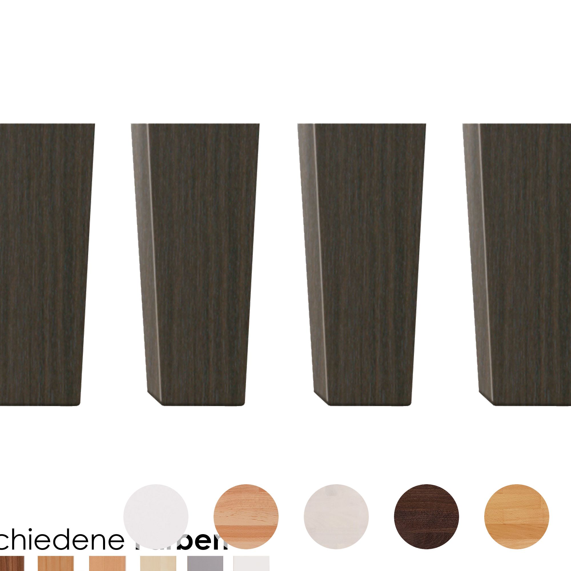 Hasena Füsse Juve 4er-Set / 20 cm / Kernbuche natur