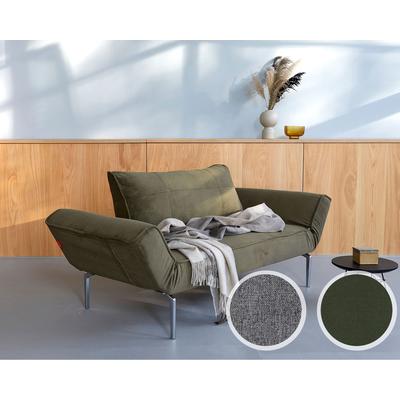 Innovation »ZEAL« Design-Sofa 565 Twist Granite / Stem helles Holz