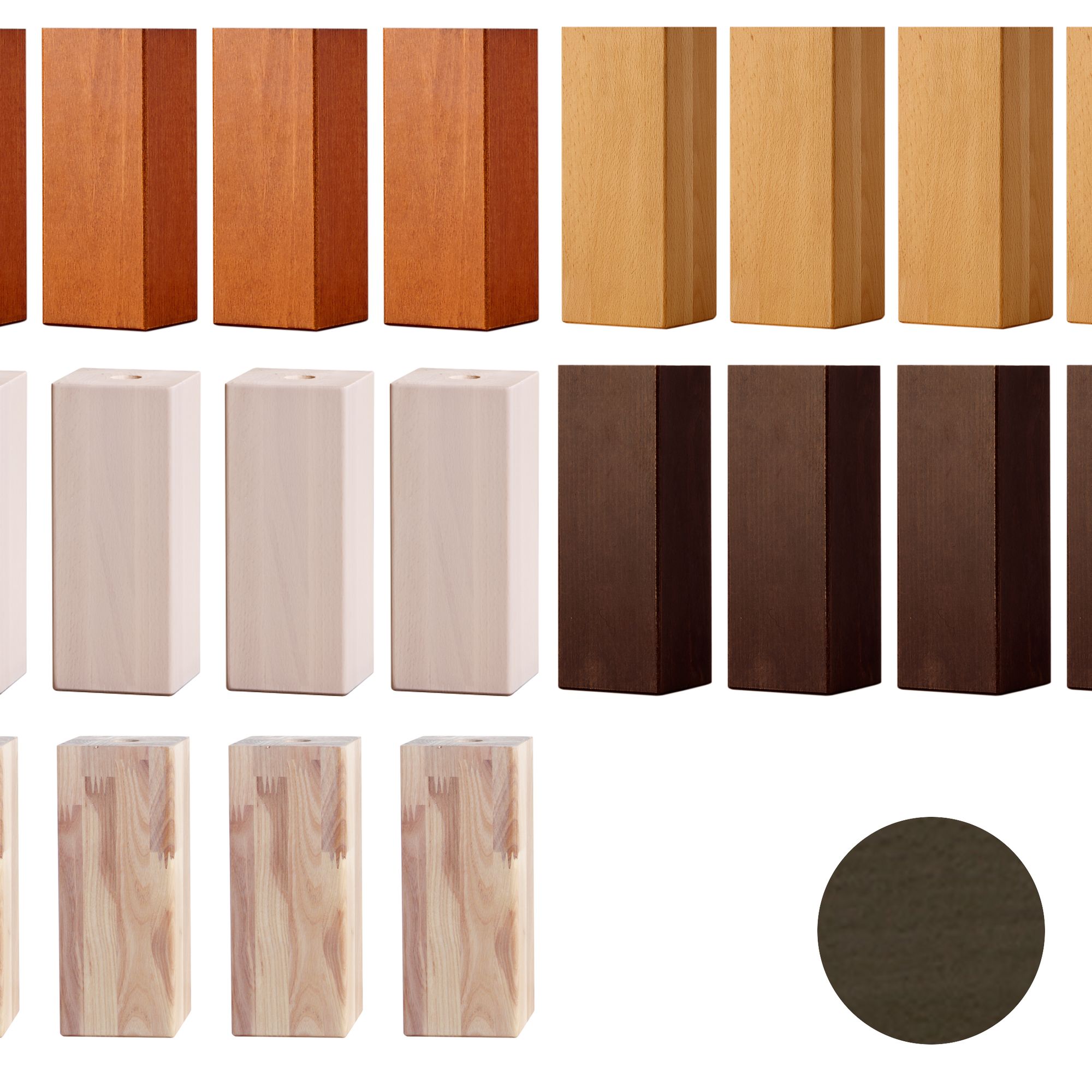 Hasena Füsse Cantu 4er-Set / 30 cm / Buche natur, lackiert