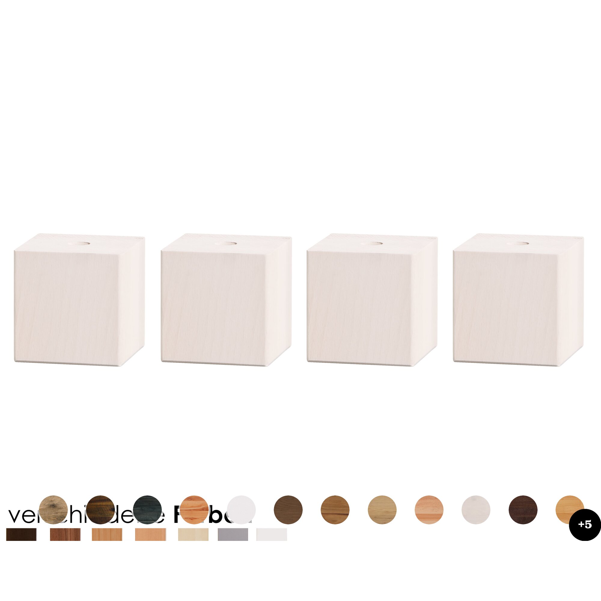 Hasena Füsse Ivio 4er-Set / 25 cm / Wildeiche vintage natur, geölt