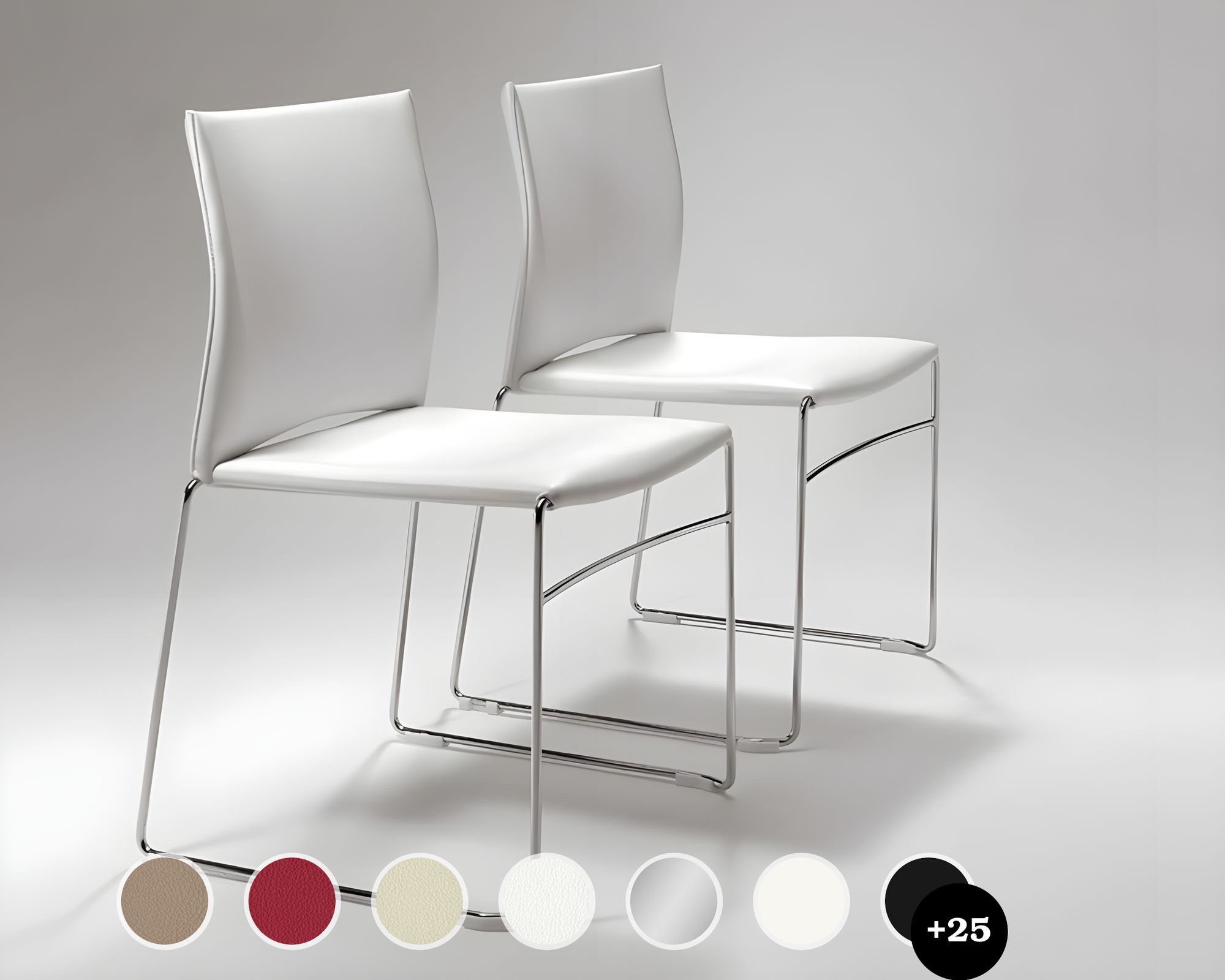 infiniti »WEB« Designer-Stuhl AC30 Weiss matt lackiert / Stoff Byte 600