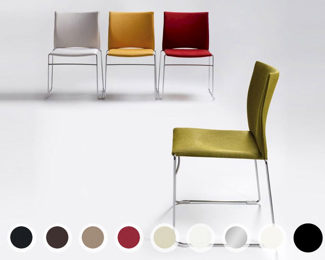 infiniti »WEB« Designer-Stuhl AC01 verchromt / Stoff Byte 707