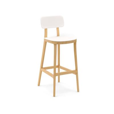 infiniti »PORTA VENEZIA« Designer-Barhocker FGVPN Buche natur / S020 Weiss Image