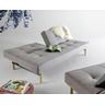 Innovation »Splitback« Klappsofa Styletto Helles Holz/Silber / 533 Bouclé Ash Grey