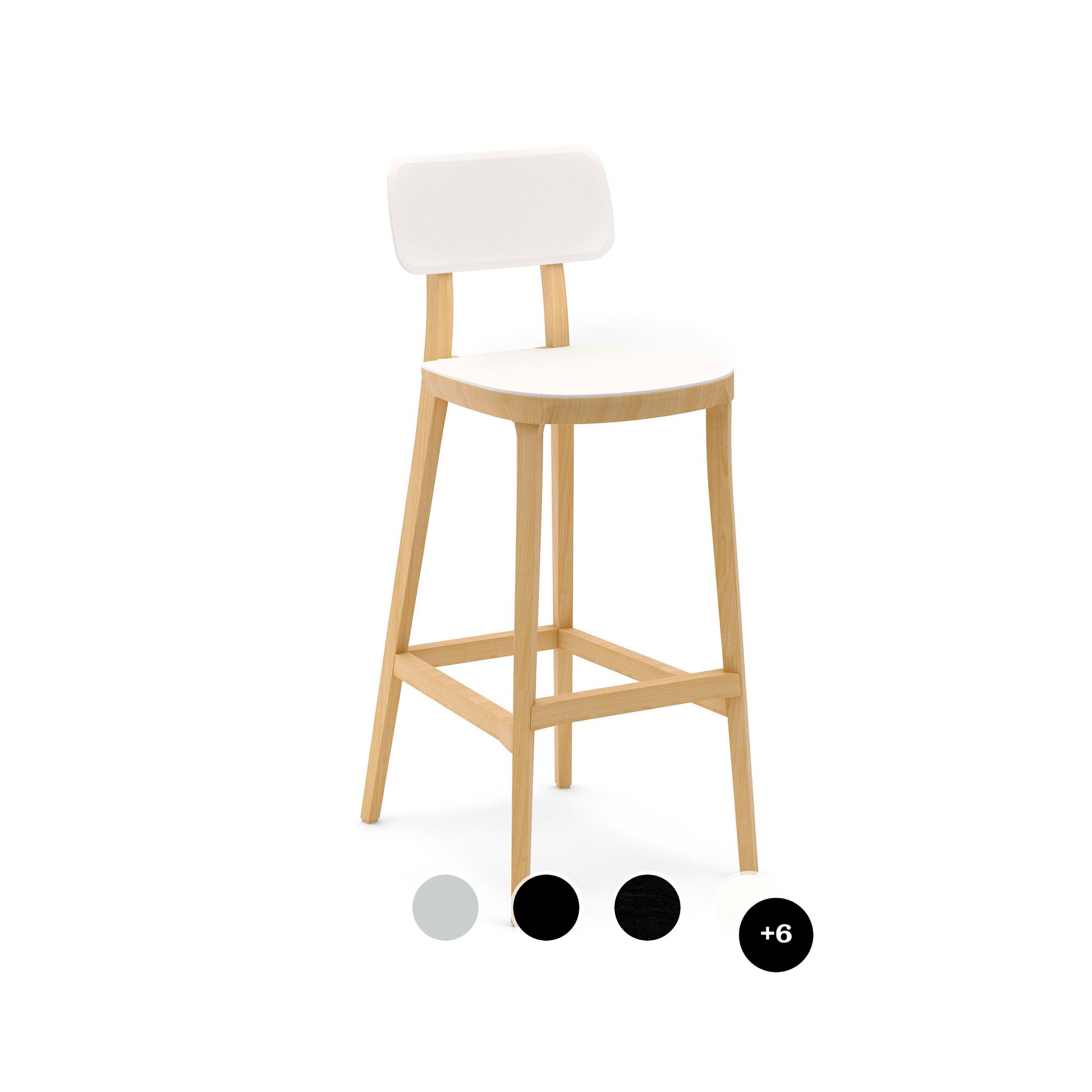 infiniti »PORTA VENEZIA« Designer-Barhocker FGVPN Buche natur / S022 Tabak