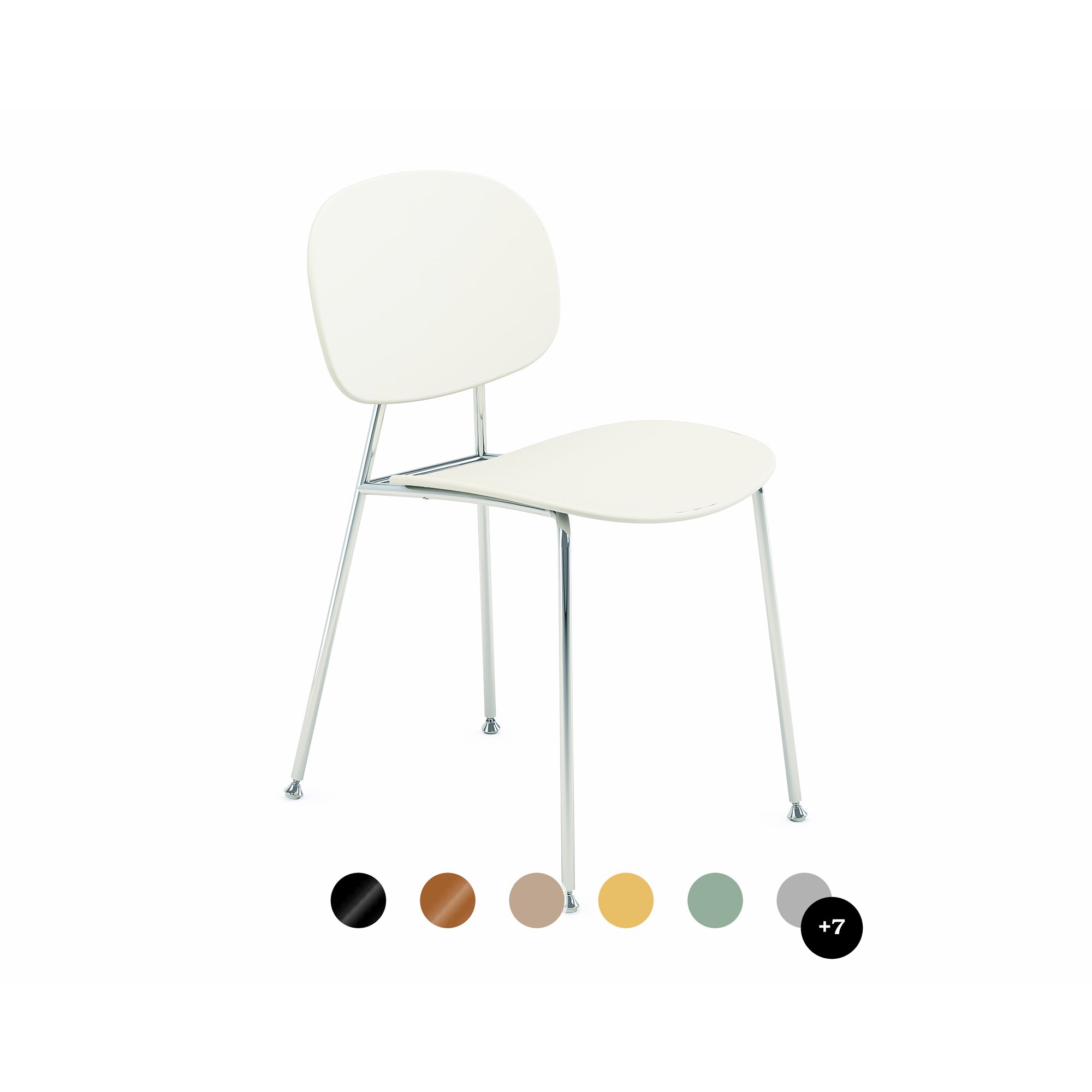 infiniti »TONDINA POP« 4 Legs Designer-Stuhl AC30 Weiss matt lackiert / IP7608U Marsala