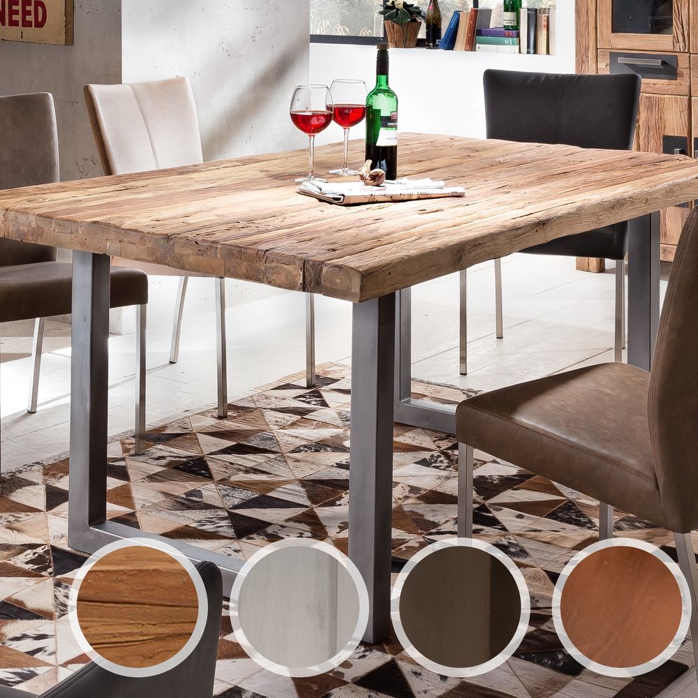 SIT Tops & Tables Esstisch Massivholz Teak 240x100 cm / Eisen antikbraun