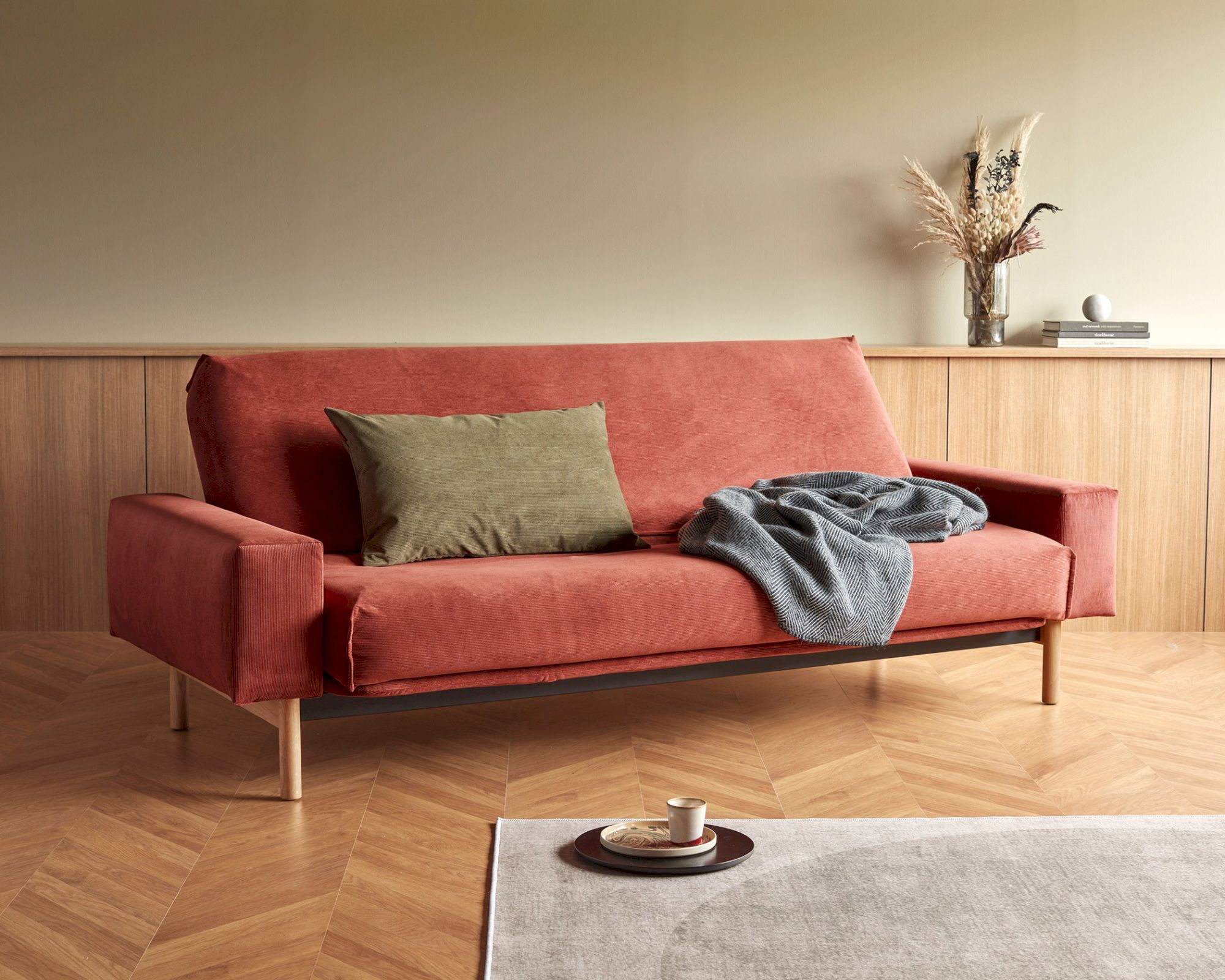 Innovation Mimer Multifunktionales Klappsofa 140x200 cm / 565 Granit / Classic / mit Bezug