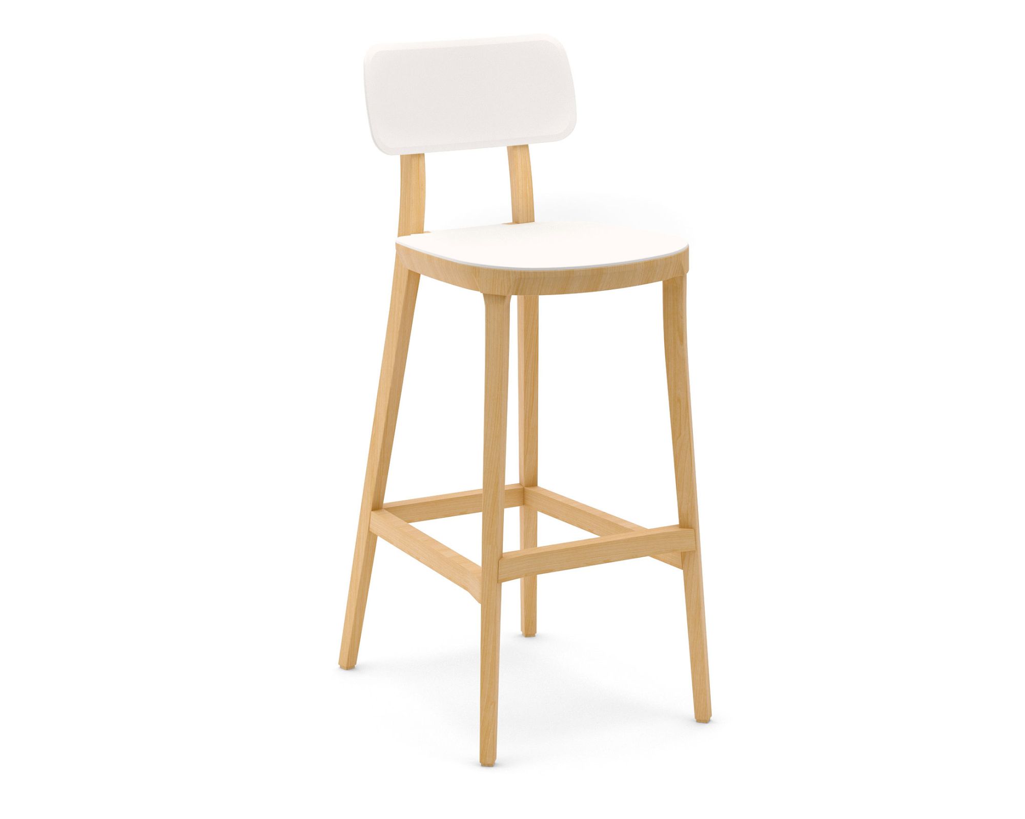 infiniti »PORTA VENEZIA« Designer-Barhocker FGVPN Buche natur / S01 Schwarz