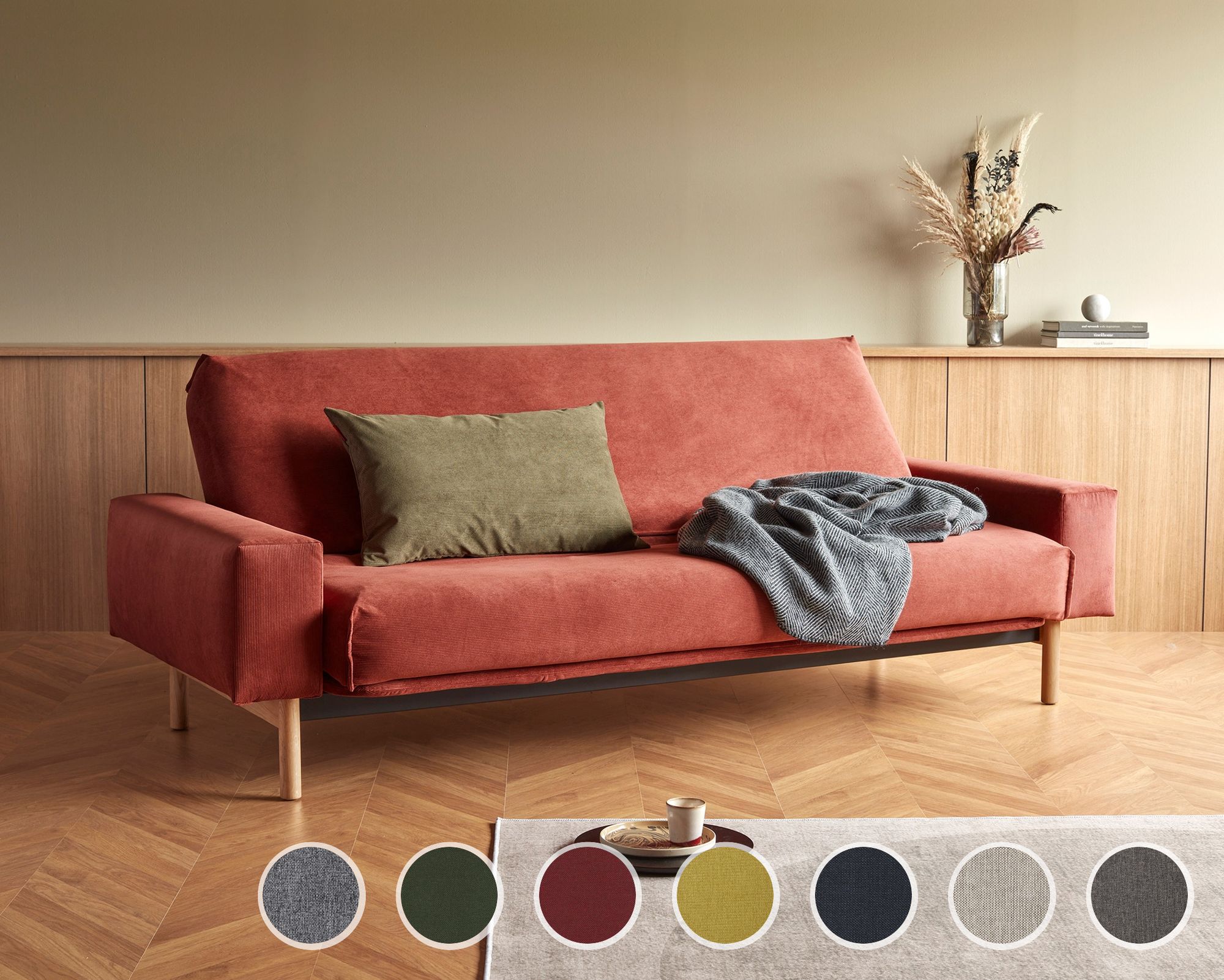 Innovation Mimer Multifunktionales Klappsofa 140x200 cm / 562 Grün / Spring / mit Bezug