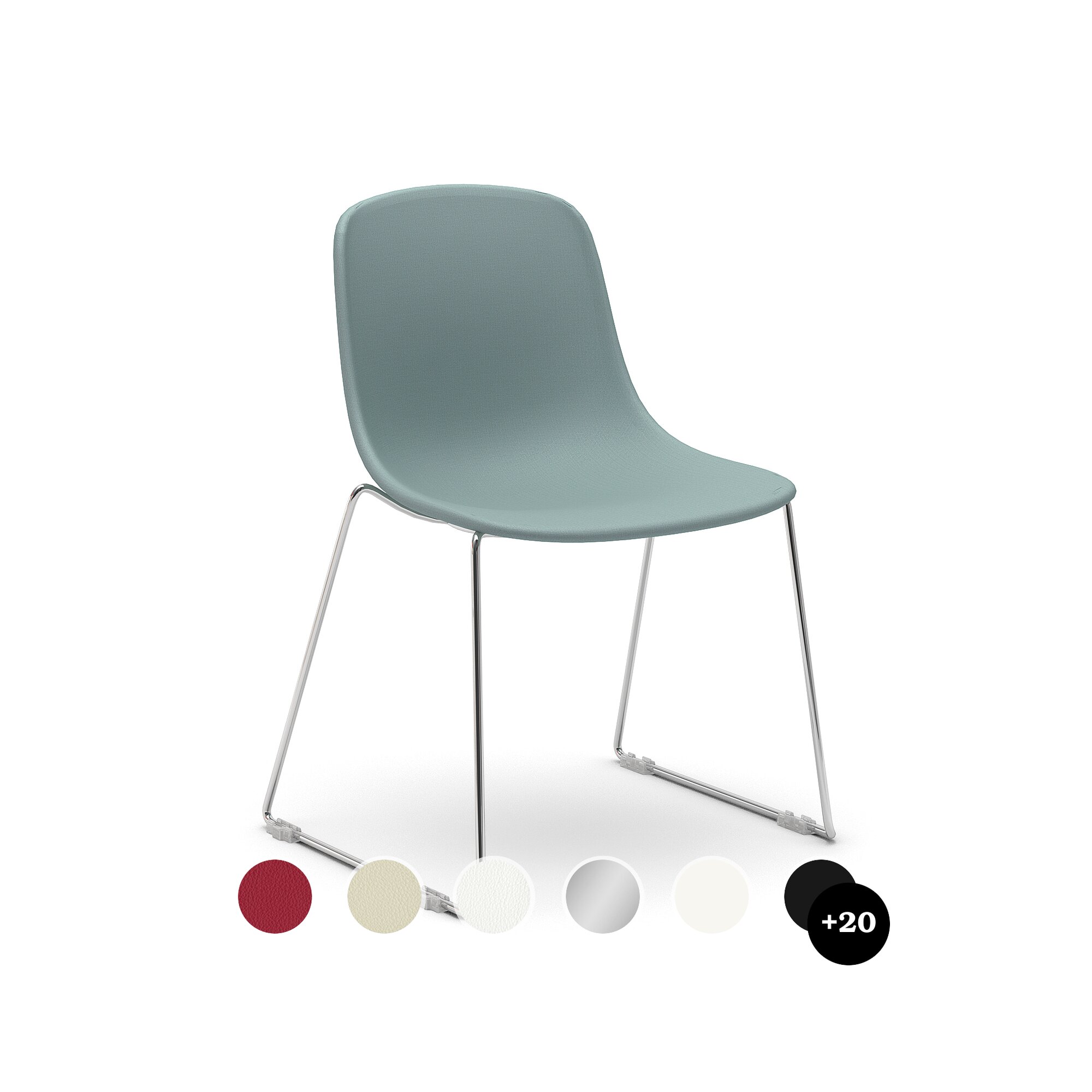 infiniti »PURE LOOP MONO« Sled gepolstert Designer-Stuhl AC01 verchromt / Stoff Byte 003