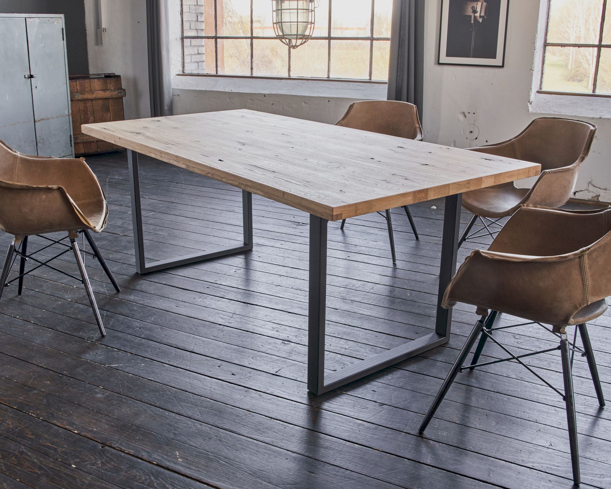 Massivholz »Fred« Wildeiche Esstisch Gerade Kante 180x90 cm / Wildeiche natur